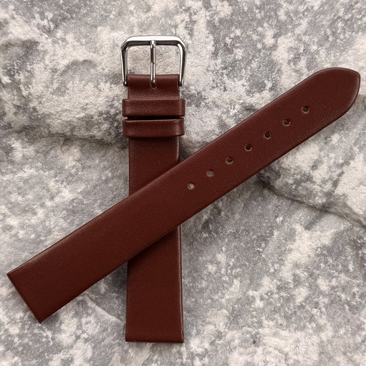 18mm - HERU - 1990s - NOS - MAHOGANY SMOOTH LEATHER