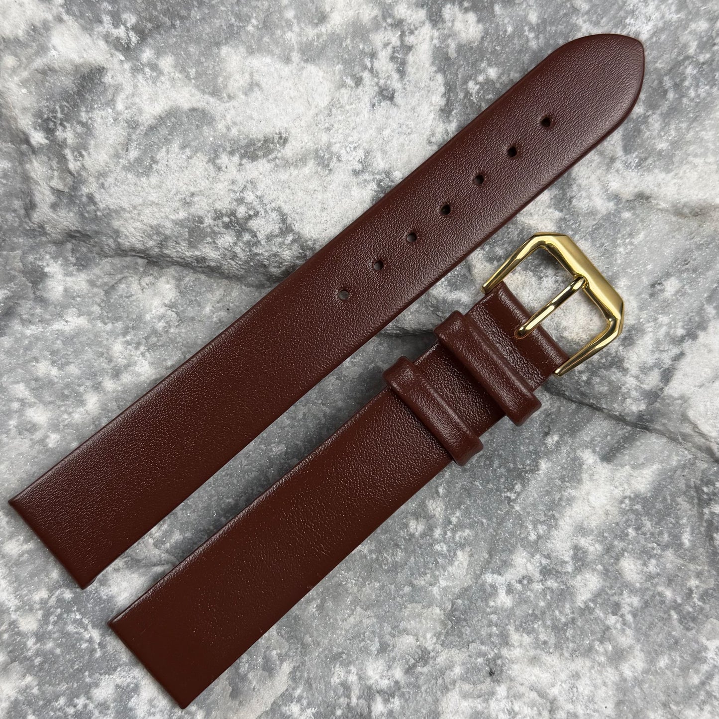 18mm - HERU - 1990s - NOS - MAHOGANY SMOOTH LEATHER