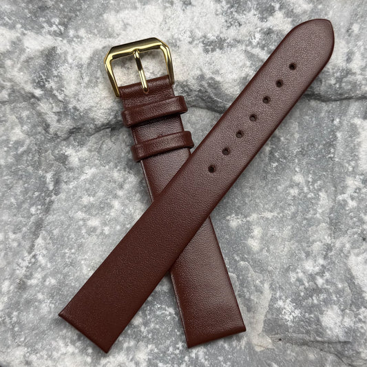 18mm - HERU - 1990s - NOS - MAHOGANY SMOOTH LEATHER