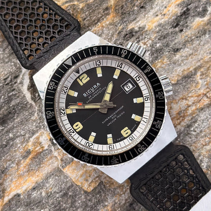 SICURA SUPERWATERPROOF 400 - TWIN CROWN DIVER COMPRESSOR - 1968
