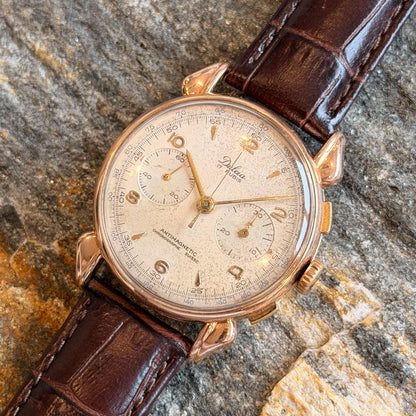 DULCIA CHRONOGRAPHE SUISSE - 18К GOLD - 1950s