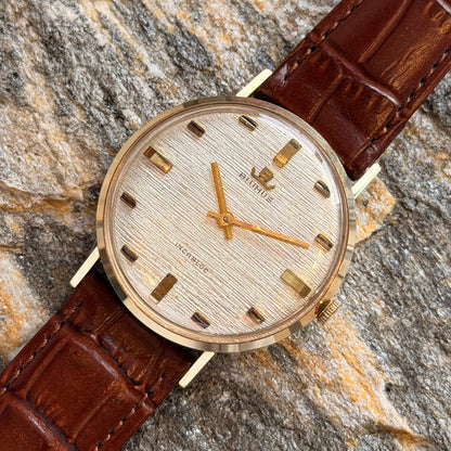 BLUMUS - 14K GOLD - BARK FINISH DIAL - NOS - 1960s
