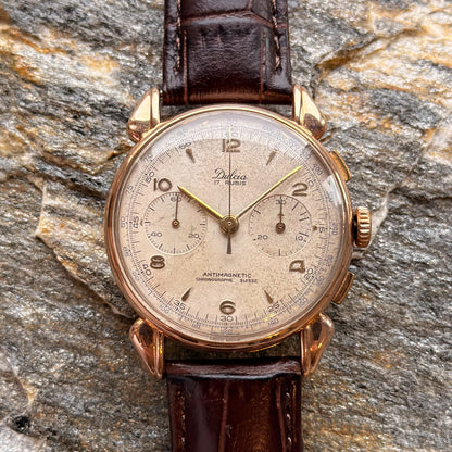 DULCIA CHRONOGRAPHE SUISSE - 18К GOLD - 1950s