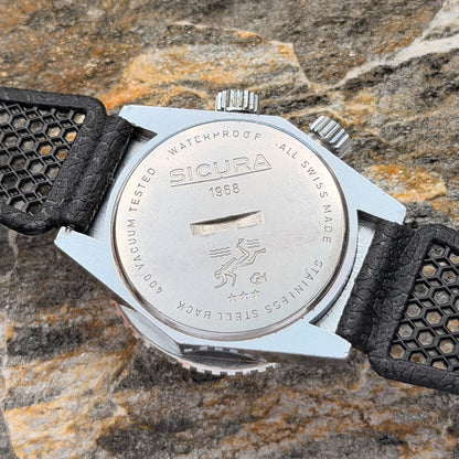 SICURA SUPERWATERPROOF 400 - TWIN CROWN DIVER COMPRESSOR - 1968