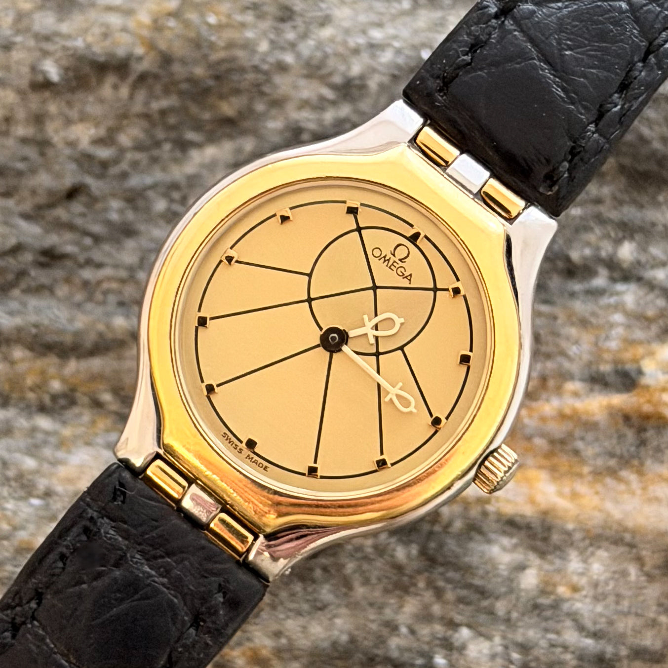 OMEGA DE VILLE "SYMBOL" - STELL/18K GOLD - 1986