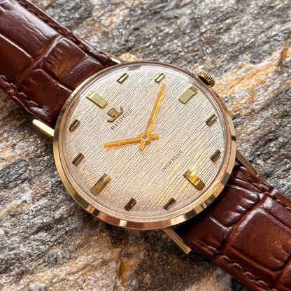 BLUMUS - 14K GOLD - BARK FINISH DIAL - NOS - 1960s