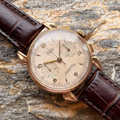 DULCIA CHRONOGRAPHE SUISSE - 18К GOLD - 1950s