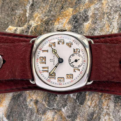 OMEGA CUSHION - COIN SILVER 0.900 - 1923 - RARE CONDITION