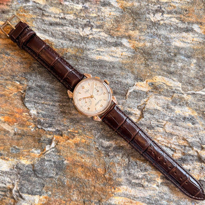 DULCIA CHRONOGRAPHE SUISSE - 18К GOLD - 1950s