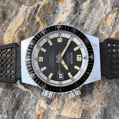 SICURA SUPERWATERPROOF 400 - TWIN CROWN DIVER COMPRESSOR - 1968