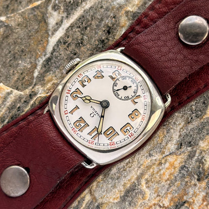 OMEGA CUSHION - COIN SILVER 0.900 - 1923 - RARE CONDITION