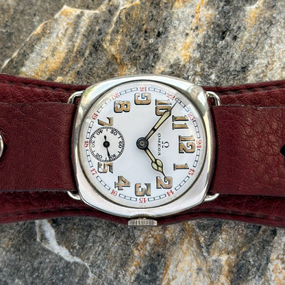 OMEGA CUSHION - COIN SILVER 0.900 - 1923 - RARE CONDITION
