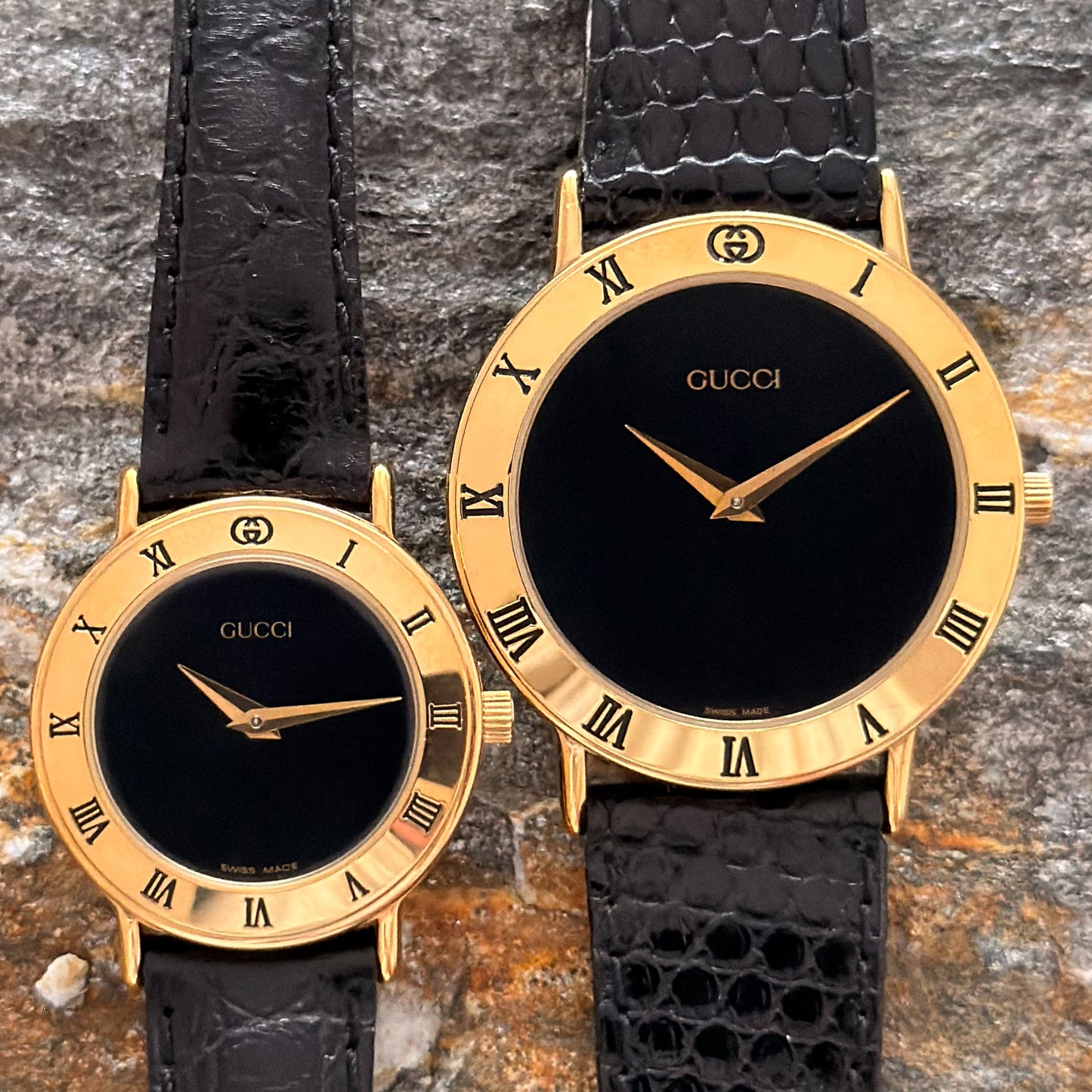 GUCCI 3000 "HIS & HERS" SET - NOS - EXOTIC LEATHER - 1990