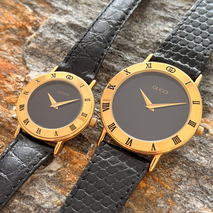 GUCCI 3000 "HIS & HERS" SET - NOS - EXOTIC LEATHER - 1990