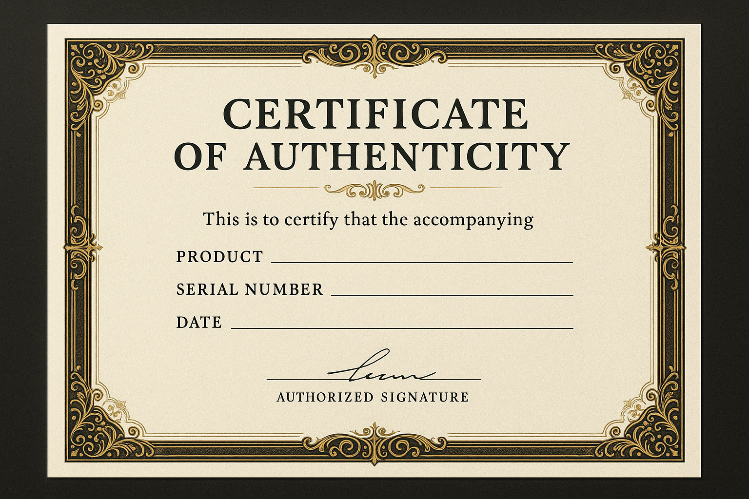 Сертификат аутентичности