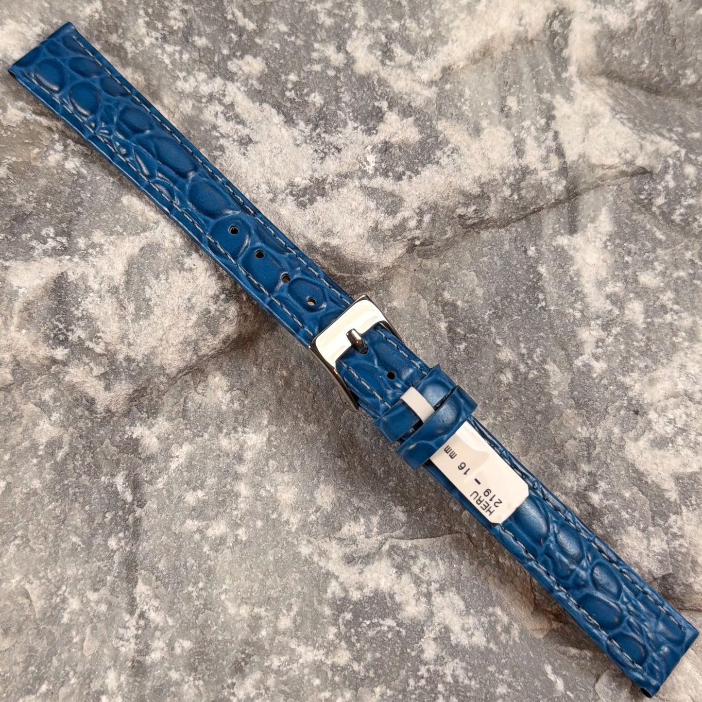 16mm - HERU - 1980s - NOS - AZURE BLUE CROCODILE GRAIN