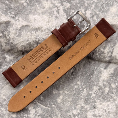 18mm - HERU - 1990s - NOS - MAHOGANY SMOOTH LEATHER