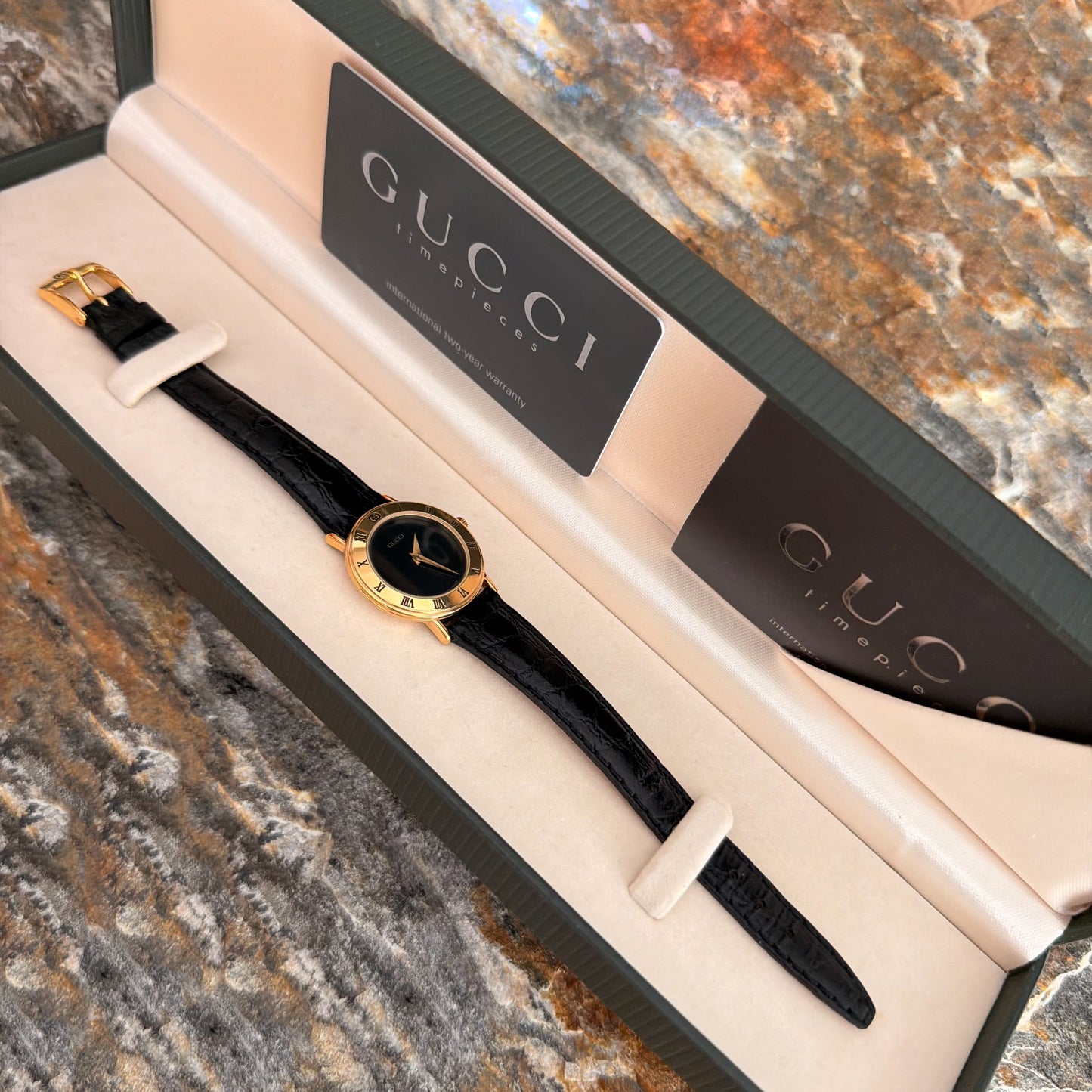 GUCCI 3000 LADIES - FULL SET - NOS - CROCODILE LEATHER - 1990