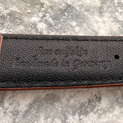 18mm - GERMAN ARTISAN - 1970s - NOS - COGNAC CROCODILE GRAIN — FINE CALFSKIN