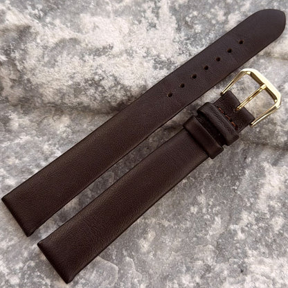 16mm - HERU - 1980s - NOS - DARK CHOCOLATE NAPPA LEATHER