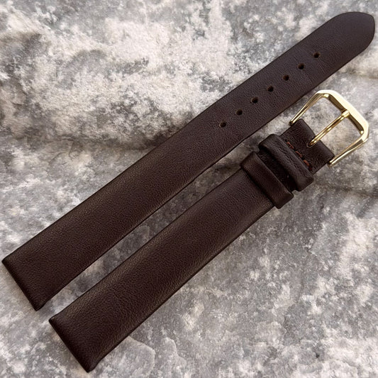 16mm - HERU - 1980s - NOS - DARK CHOCOLATE NAPPA LEATHER