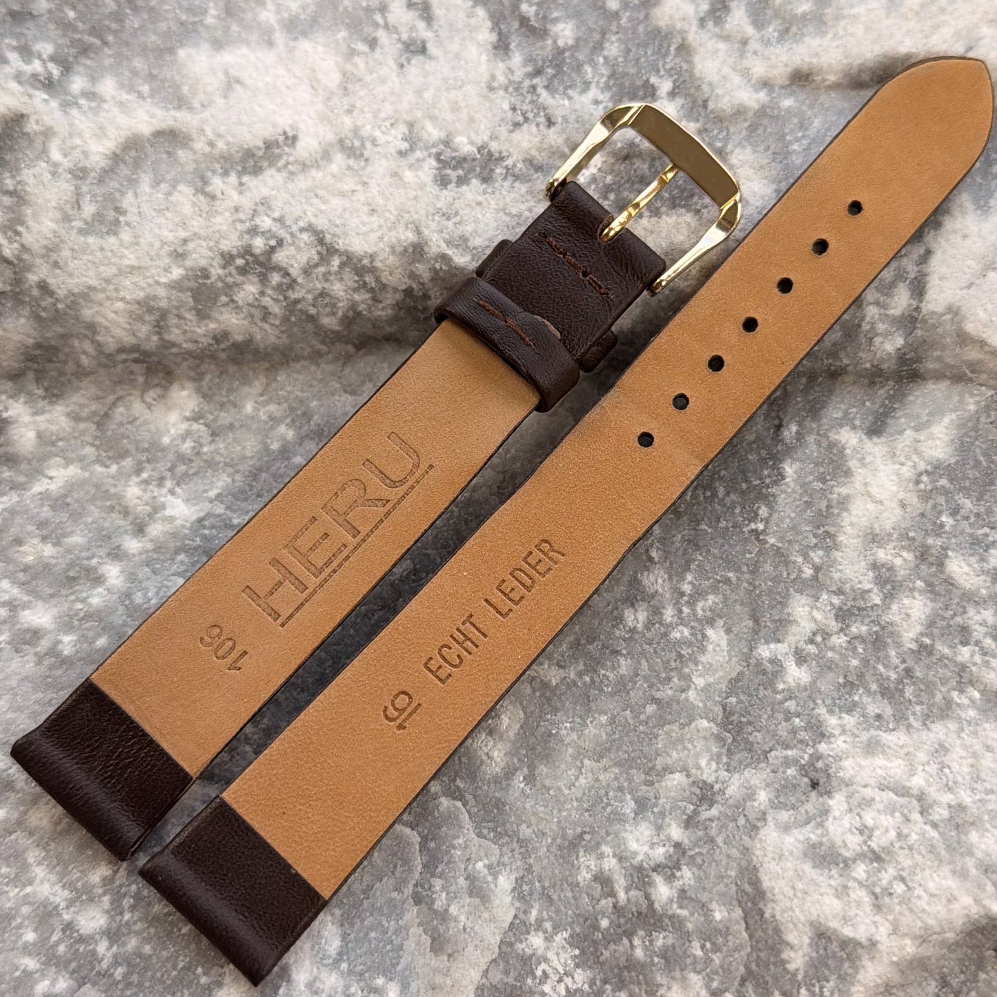 16mm - HERU - 1980s - NOS - DARK CHOCOLATE NAPPA LEATHER