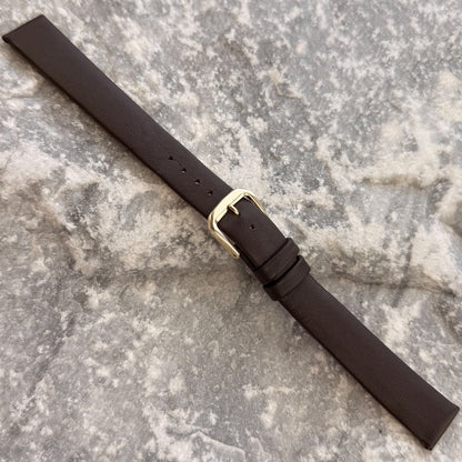 16mm - HERU - 1980s - NOS - DARK CHOCOLATE NAPPA LEATHER