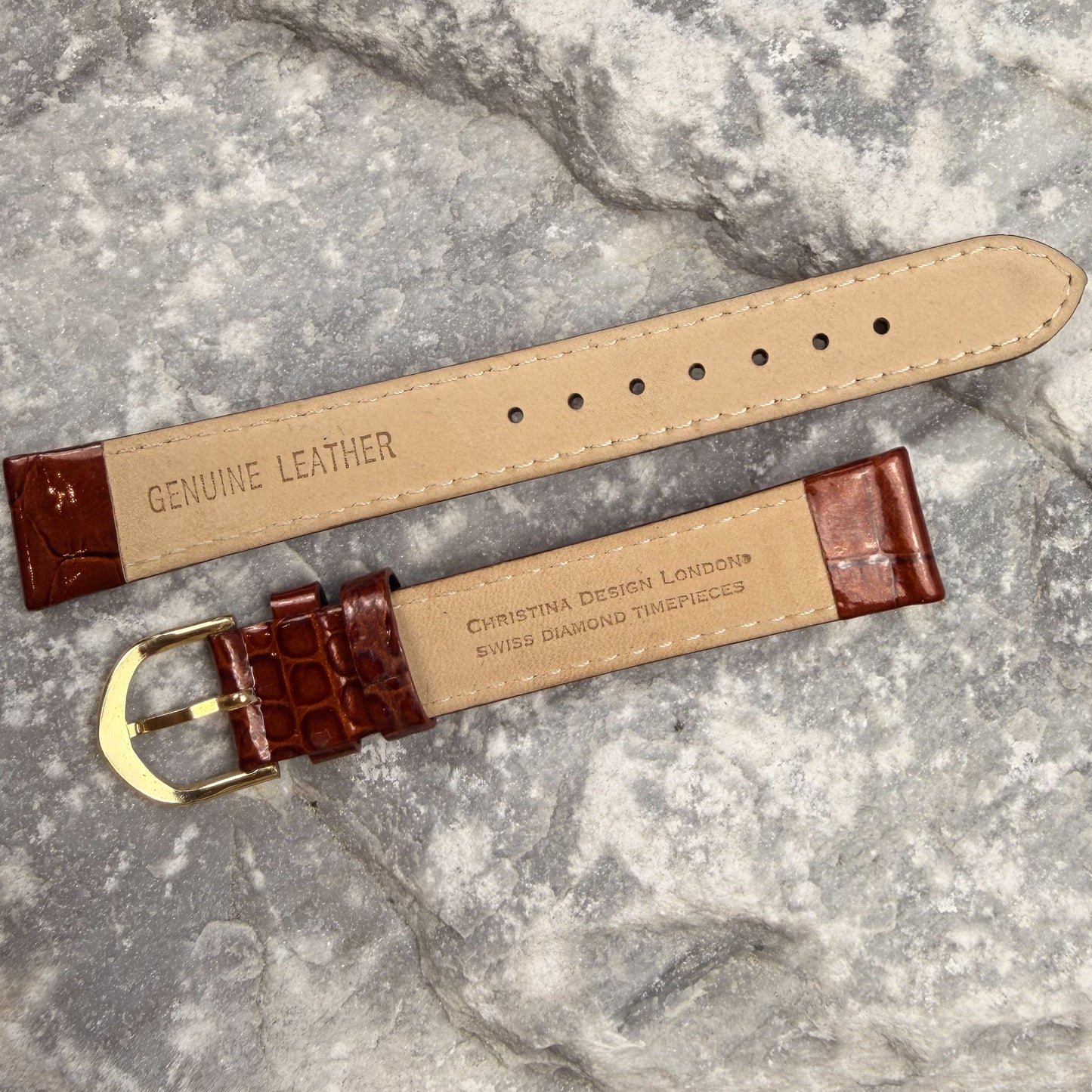 16mm - CHRISTINA DESIGN LONDON - 2000s - NOS - GLOSSY COGNAC - UNIQUE PATTERN