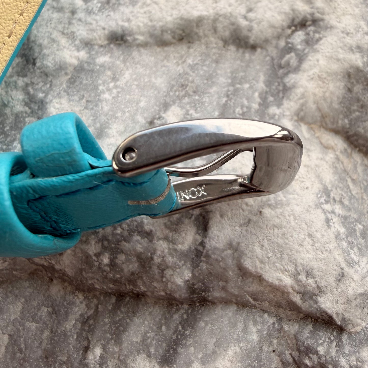 16mm - DI-MODELL - 2000s - NOS -  TIFFANY BLUE SOFT LEATHER - HANDMADE - QUICK-RELEASE