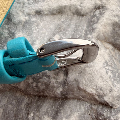 16mm - DI-MODELL - 2000s - NOS -  TIFFANY BLUE SOFT LEATHER - HANDMADE - QUICK-RELEASE