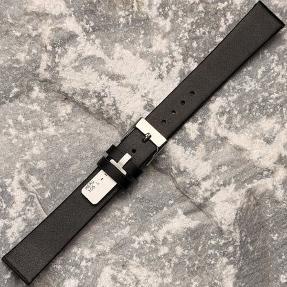 18mm - HERU - 1980s - NOS - BLACK FINE GRAIN LEATHER